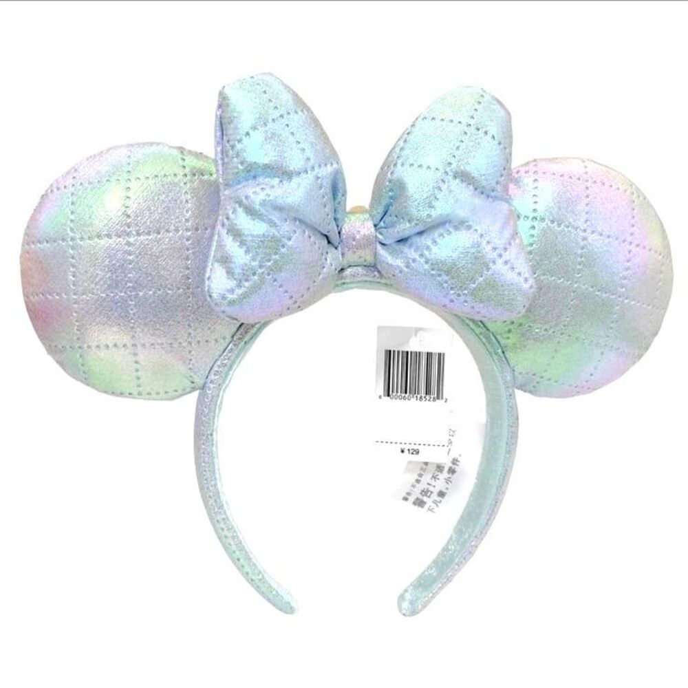 Disney Parks Shimmering Iridescent Quilted Minnie Mouse Aurora Ears